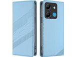 Custodia Per Infinix Smart 7, Custodia A Portafoglio In Finto Cuoio Con Slot Per Carte E Funzione Stand Hellblau