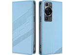 Custodia Per Huawei P60 / P60 Pro, Custodia A Portafoglio In Finto Cuoio Con Slot Per Schede E Funzione Stand Hellblau