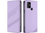 Custodia Per Infinix Hot 10, Custodia A Portafoglio In Finto Cuoio Con Slot Per Schede E Funzione Stand Violett