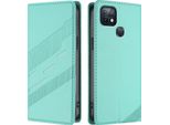 Custodia Per Infinix Hot 10I, Custodia A Portafoglio In Finto Cuoio Con Slot Per Carte Di Credito E Funzione Stand TüRkis