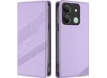 Custodia Per Infinix Smart 7 Hd/Smart 7 Plus, Custodia A Portafoglio In Finto Cuoio Con Slot Per Carte E Funzione Stand Violett