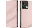 Custodia Per Infinix Smart 7 Hd/Smart 7 Plus, Custodia A Portafoglio In Finto Cuoio Con Slot Per Carte E Funzione Stand Rosa