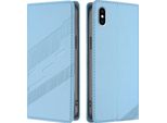 Custodia Per Iphone Xs Max, Custodia A Portafoglio In Finto Cuoio Con Slot Per Carte E Funzione Stand Hellblau