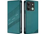 Custodia Per Infinix Smart 7 Hd/Smart 7 Plus, Custodia A Portafoglio In Finto Cuoio Con Slot Per Carte E Funzione Stand GrüN