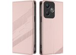 Custodia Per Infinix Hot 30 Play Nfc, Custodia A Portafoglio In Finto Cuoio Con Slot Per Carte E Funzione Stand Rosa