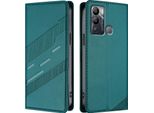 Custodia Per Infinix Hot 12I/Infinix Hot 20I, Custodia A Portafoglio In Finto Cuoio Con Slot Per Carte E Funzione Stand GrüN