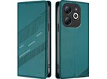 Custodia Per Infinix Smart 8, Custodia A Portafoglio In Finto Cuoio Con Slot Per Carte E Funzione Stand GrüN