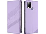 Custodia Per Infinix Hot 10T/Infinix Hot 10S, Custodia A Portafoglio In Finto Cuoio Con Slot Per Carte E Funzione Stand Violett