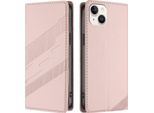 Custodia Per Iphone 15 Plus, Custodia Portafoglio In Finto Cuoio Con Slot Per Carte E Funzione Stand Rosa
