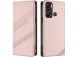 Custodia Per Infinix Hot 20 Play, Custodia A Portafoglio In Finto Cuoio Con Slot Per Carte E Funzione Stand Rosa