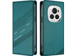 Custodia Per Honor Magic 6 Pro, Custodia A Portafoglio In Finto Cuoio Con Slot Per Carte E Funzione Stand GrüN