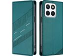 Custodia Per Honor X8C, Custodia A Portafoglio In Finto Cuoio Con Slot Per Carte E Funzione Stand GrüN
