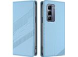 Custodia Per Infinix Hot 50 Pro+ 4G, Custodia A Portafoglio In Finto Cuoio Con Slot Per Schede E Funzione Stand Hellblau