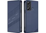 Custodia Per Infinix Hot 20I, Custodia A Portafoglio In Finto Cuoio Con Slot Per Carte E Funzione Stand Blau