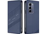 Custodia Per Infinix Hot 50 Pro+ 4G, Custodia A Portafoglio In Finto Cuoio Con Slot Per Carte E Funzione Stand Blau