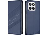 Custodia Per Honor X8C, Custodia A Portafoglio In Finto Cuoio Con Slot Per Carte E Funzione Stand Blau