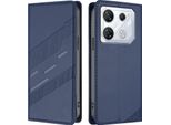 Custodia Per Infinix Gt 10 Pro, Custodia A Portafoglio In Finto Cuoio Con Slot Per Carte E Funzione Stand Blau