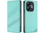 Custodia Per Infinix Smart 8 Pro, Custodia A Portafoglio In Finto Cuoio Con Slot Per Carte E Funzione Stand TüRkis