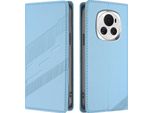 Custodia Per Honor Magic 6, Custodia A Portafoglio In Finto Cuoio Con Slot Per Carte E Funzione Stand Hellblau