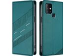 Custodia Per Infinix Hot 10, Custodia A Portafoglio In Finto Cuoio Con Slot Per Carte E Funzione Stand GrüN