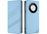 Custodia Per Honor X9B / Magic 6 Lite, Custodia A Portafoglio In Finto Cuoio Con Slot Per Carte E Funzione Stand Hellblau