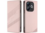 Custodia Per Infinix Smart 8 Pro, Custodia A Portafoglio In Finto Cuoio Con Slot Per Carte E Funzione Stand Rosa