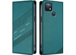 Custodia Per Infinix Hot 10I, Custodia A Portafoglio In Finto Cuoio Con Slot Per Carte E Funzione Stand GrüN
