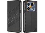 Custodia Per Infinix Gt 20 Pro, Custodia A Portafoglio In Finto Cuoio Con Slot Per Schede E Funzione Stand Schwarz