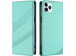 Custodia Per Iphone 11 Pro Max, Custodia A Portafoglio In Finto Cuoio Con Slot Per Schede E Funzione Stand TüRkis
