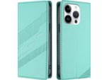 Custodia Per Iphone 15 Pro, Custodia A Portafoglio In Finto Cuoio Con Slot Per Schede E Funzione Stand TüRkis
