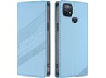 Custodia Per Infinix Hot 10I, Custodia A Portafoglio In Finto Cuoio Con Slot Per Carte E Funzione Stand Hellblau
