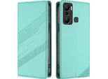 Custodia Per Infinix Hot 20 Play, Custodia A Portafoglio In Finto Cuoio Con Slot Per Carte Di Credito E Funzione Stand TüRkis