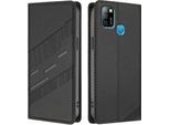 Custodia Per Infinix Smart 5/Hot 10 Lite, Custodia A Portafoglio In Finto Cuoio Con Slot Per Carte E Funzione Stand Schwarz