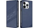 Custodia Per Iphone 14 Pro, Custodia A Portafoglio In Finto Cuoio Con Slot Per Carte E Funzione Stand Blau