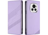 Custodia Per Honor Magic 6, Custodia A Portafoglio In Finto Cuoio Con Slot Per Carte E Funzione Stand Violett