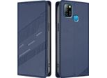 Custodia Per Infinix Smart 5/Hot 10 Lite, Custodia A Portafoglio In Finto Cuoio Con Slot Per Carte E Funzione Stand Blau