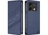 Custodia Per Infinix Zero 30 5G, Custodia A Portafoglio In Finto Cuoio Con Slot Per Carte E Funzione Stand Blau