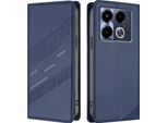 Custodia Per Infinix Note 40 5G, Custodia A Portafoglio In Finto Cuoio Con Slot Per Carte E Funzione Stand Blau