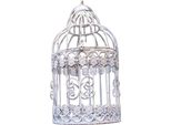 Gabbia Decorativa In Metallo – Fascino Vintage Giocoso In Bianco Shabby (20 Cm)