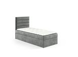 Letto A Molle Insacchettate Gutto Bella Senza Piedi - Compreso Materasso A Molle Insacchettate - Lusso E Comfort Combinati!!!Letto In Velluto Grigio Senza Piedi!