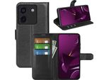 Per Xiaomi Poco X7 Pro 5G / Redmi Turbo 4 Custodia A Libro In Pelle Finta Per Cellulare, Cover Nera