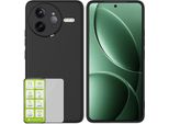 Per Xiaomi Poco F7 Ultra Custodia Protettiva In Silicone Tpu Per Cellulare Nero + Pellicola In Vetro Temperato H9