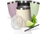Tazza Da Vino 350 Ml "Vinova"" - Tazza In Acciaio Inox A Doppia Parete Che Si Mantiene Fredda A Lungo - Tazza Da Bere Con Coperchio E Cannuccia - Tazza Come Idea Regalo Perfetta Per Un Addio Al Celibato Beige"
