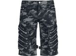 Heartless Short Herren Arvid Shorts Camo Schwarz Gothic 100% Baumwolle M