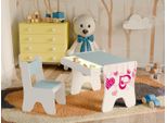 Happy Babies - Set Di Scrivania E Sedia Per Bambini, Tavolo Da Gioco Ergonomico Con Ampio Cassetto - Tavolo Da Gioco E Apprendimento Per Bambini - Mobili Per Bambini, Cuore