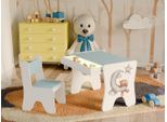Happy Babies - Set Di Scrivania E Sedia Per Bambini, Tavolo Da Gioco Ergonomico Con Ampio Cassetto - Tavolo Da Gioco E Apprendimento Per Bambini - Mobili Per Bambini, Orso