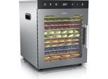 Arendo Disidratatore In Acciaio Inox 800W, Controllo Della Temperatura Da 30° A 90°C, Disidratatore, Disidratatore Con 12 Livelli, Disidratatore Di Frutta, Pesce, Carne, Essiccatore Di Frutta, Timer 0,5-24 Ore