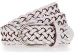 Mustang Pelle Cintura Braided Leather Belt W110 White Bianco