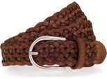 Mustang Pelle Cintura Braided Leather Belt W110 Baileys Marrone