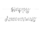 Unique Party - Lettere - Bandiera, Anniversario - Cartone SG38106 (Taglia Unica) (Argento)